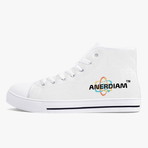 ANERDIAM Classic High-Top Canvas Shoes - White/Black