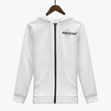 ANERDIAM White silhouette Full Zip Up Hoodie