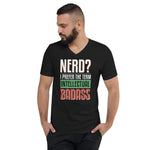 Nerd Intellectual Badass -- Unisex Short Sleeve V-Neck T-Shirt