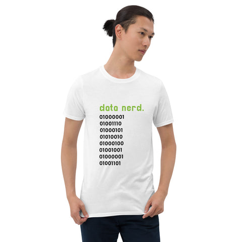 White Data Nerd Soft Short-Sleeve Unisex T-Shirt