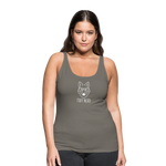 Foxy Nerd Women’s Dark Premium Spread Tank Top - asphalt gray