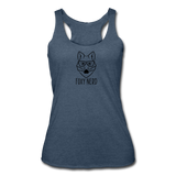 Foxy Nerd Women’s Tri-Blend Racerback Tank - heather navy