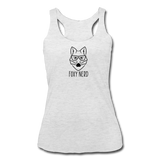 Foxy Nerd Women’s Tri-Blend Racerback Tank - heather white