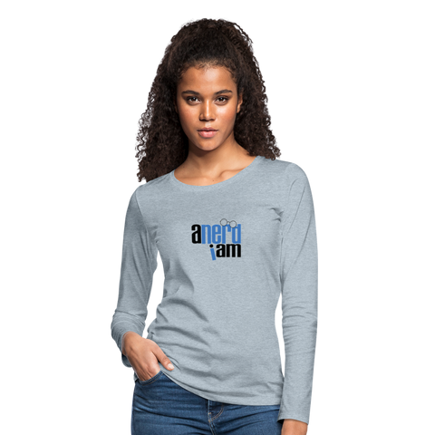 ANERDIAM Stacked - Women's Premium Long Sleeve T-Shirt - heather ice blue