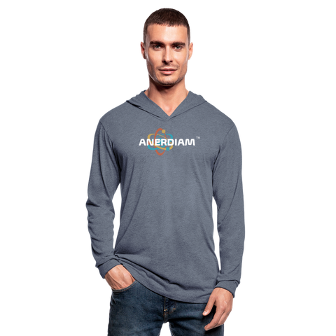 Men's Tri-Blend Hoodie Shirt - heather blue